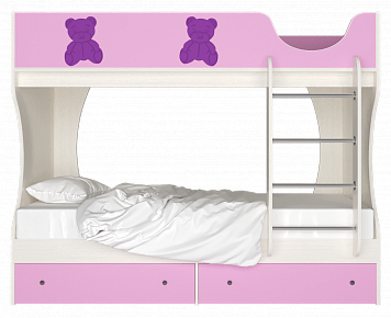 Кровать СН-108.01 Розовый-Сосна