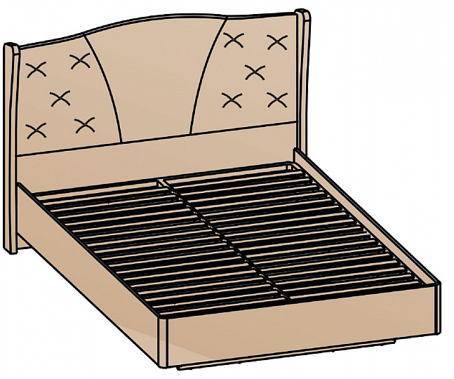 Кровать Шер (Дуб серый) 160х200 (основание 16мм)