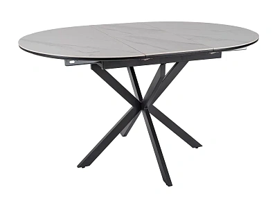 Стол обеденный SIGNAL GASTON Ceramic белый/черный 100-135/100