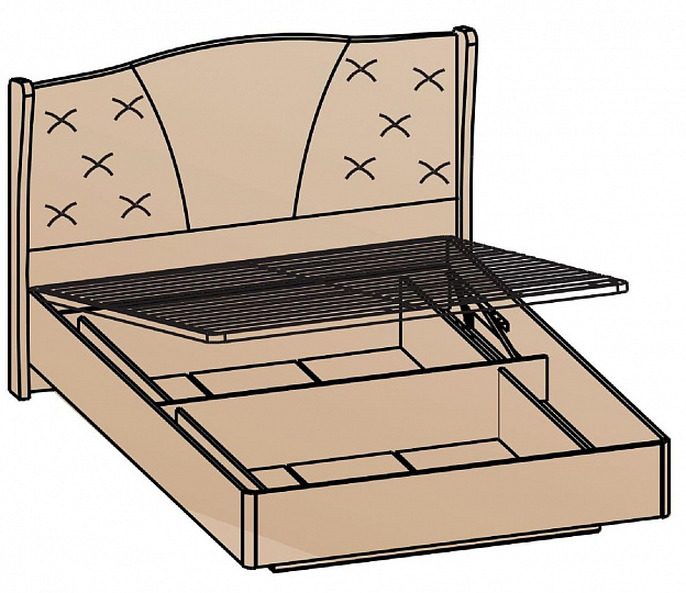 Кровать Шер с подъемным механизмом (Дуб серый) 160х200 (основание 16мм)
