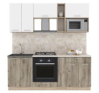 Мила Белый платинум+Дуб серый