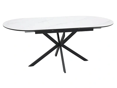 Стол обеденный SIGNAL GASTON Ceramic белый/черный 140-180/80