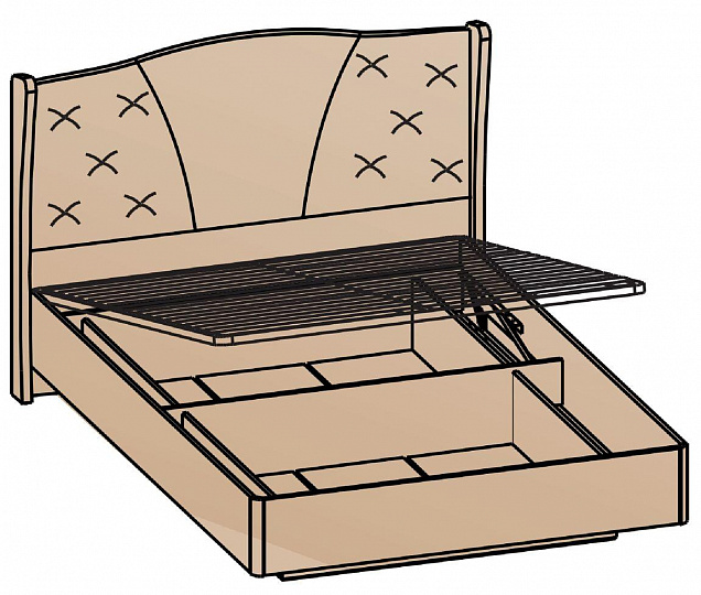 Кровать Шер с подъемным механизмом (Дуб серый) 180х200 (основание 16мм)