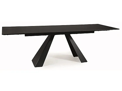 Стол обеденный SIGNAL SALVADORE Ceramic Sahara Noir черный/черный мат 160-240/90