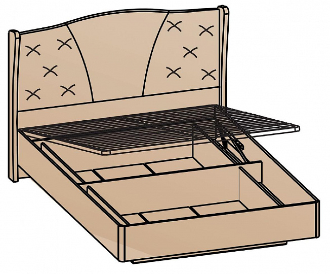 Кровать Шер с подъемным механизмом (Дуб апрель темный) 160х200 (основание 16мм)