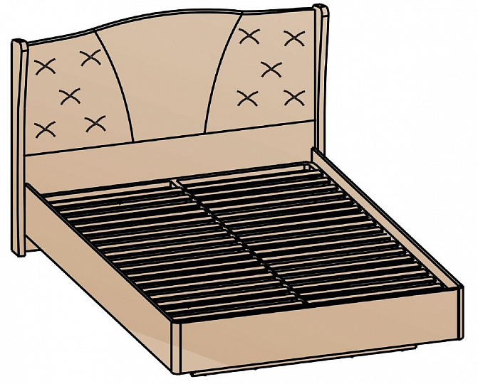 Кровать Шер ( Дуб апрель темный) 160х200 (основание 16мм)