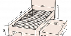 Кровать одинарная