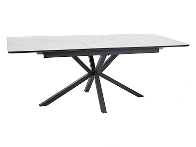 Стол обеденный SIGNAL LOGAN Ceramic белый/черный мат 160-200/90