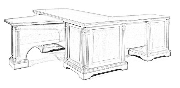 Стол рабочий с приставками