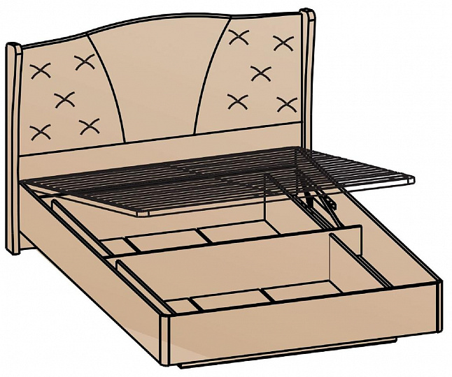 Кровать Шер с подъемным механизмом (Дуб апрель темный) 140х200 (основание 16мм)